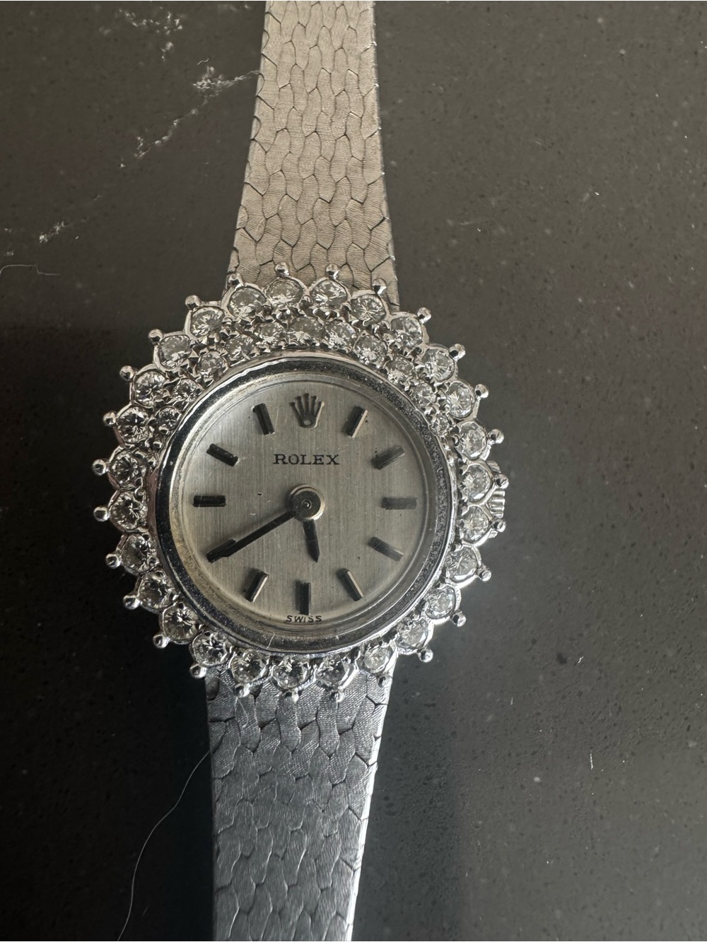 Vintage Rolex 18K White Gold Diamond Cocktail Watch + Appraisal